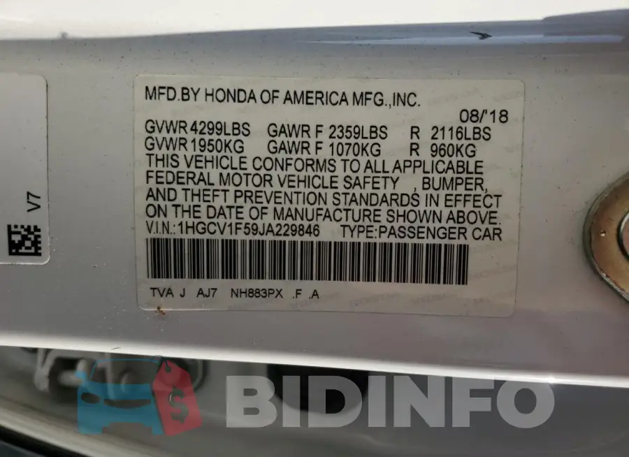 1HGCV1F59JA229846 Photo# 12