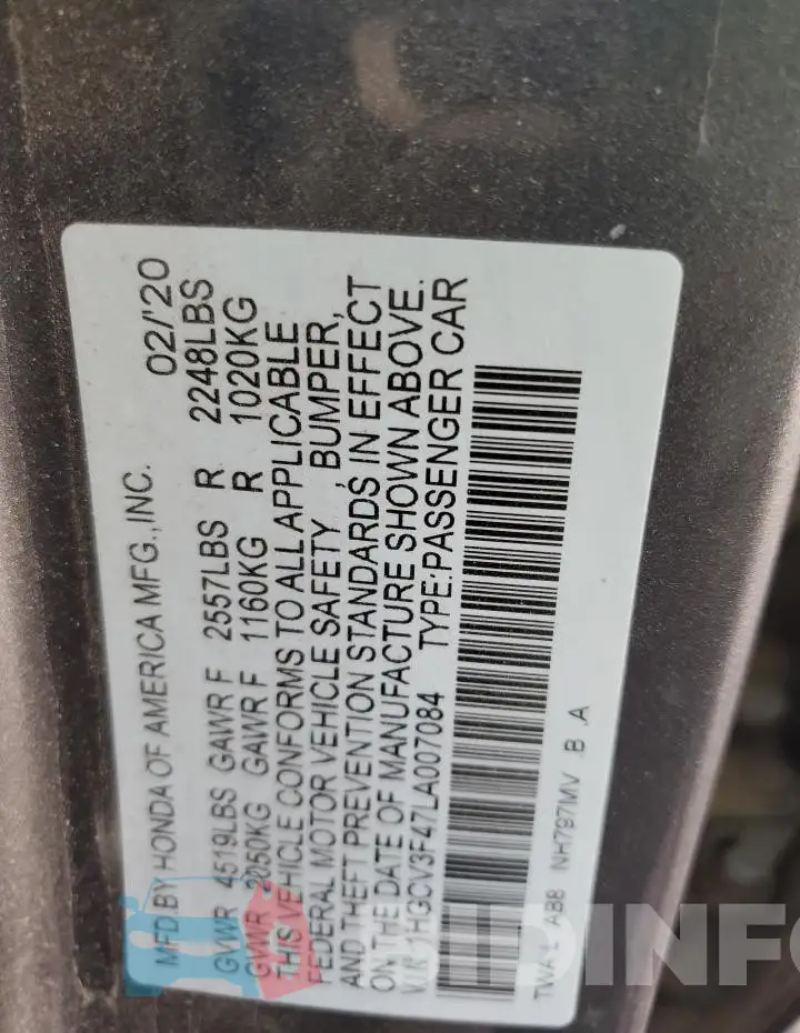 1HGCV3F47LA007084 Photo# 12