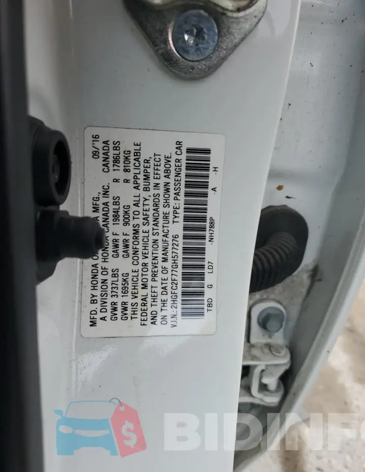 2HGFC2F77GH577276 Photo# 13