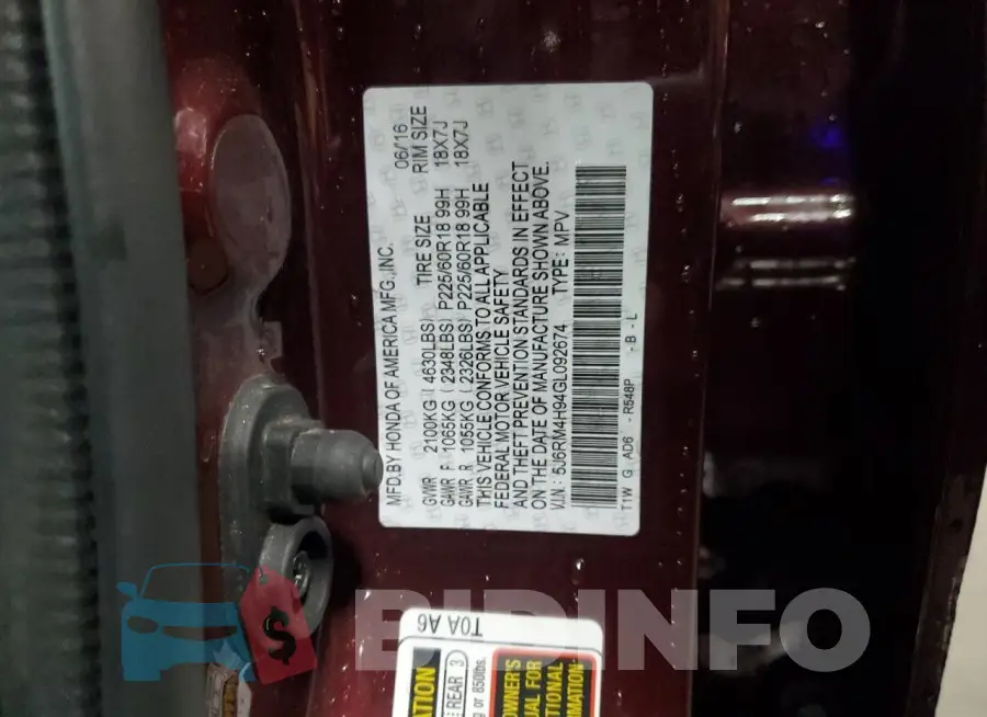 5J6RM4H94GL092674 Photo# 13