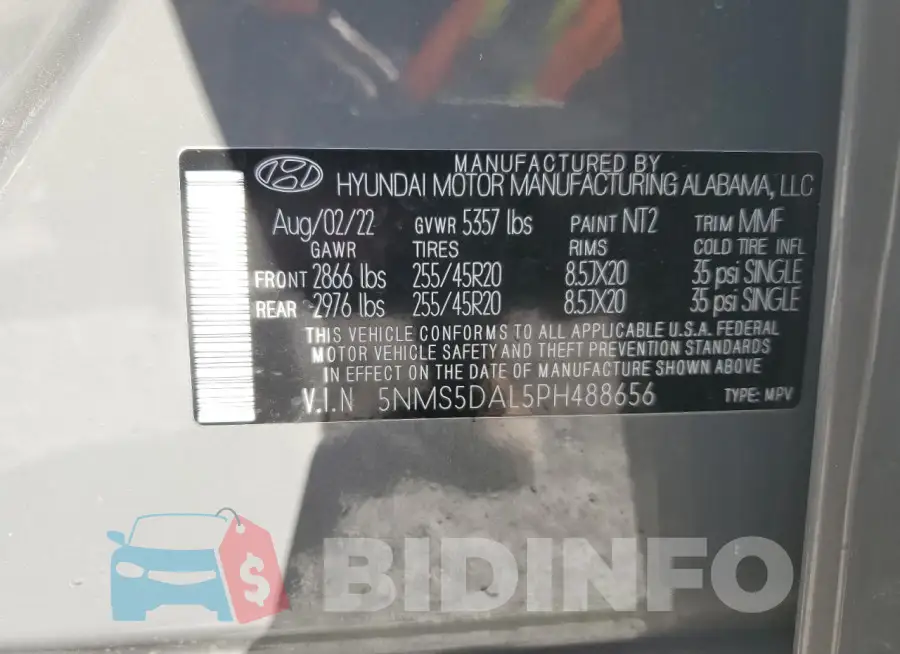 5NMS5DAL5PH488656 Photo# 13