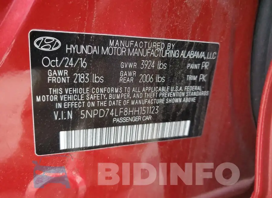 5NPD74LF8HH151123 Photo# 12