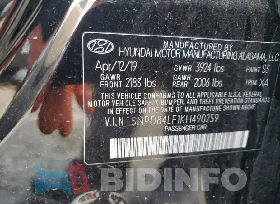 5NPD84LF1KH490259 Photo# 12