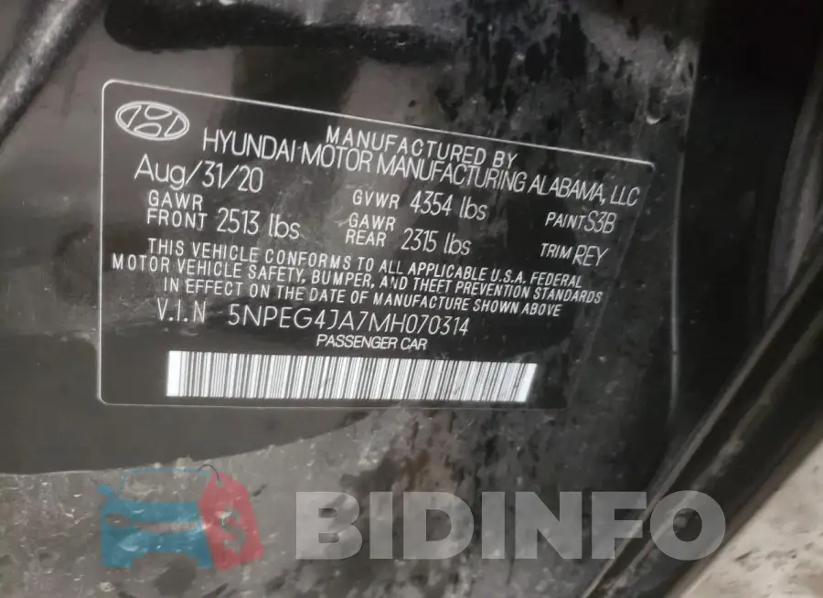 5NPEG4JA7MH070314 Photo# 14