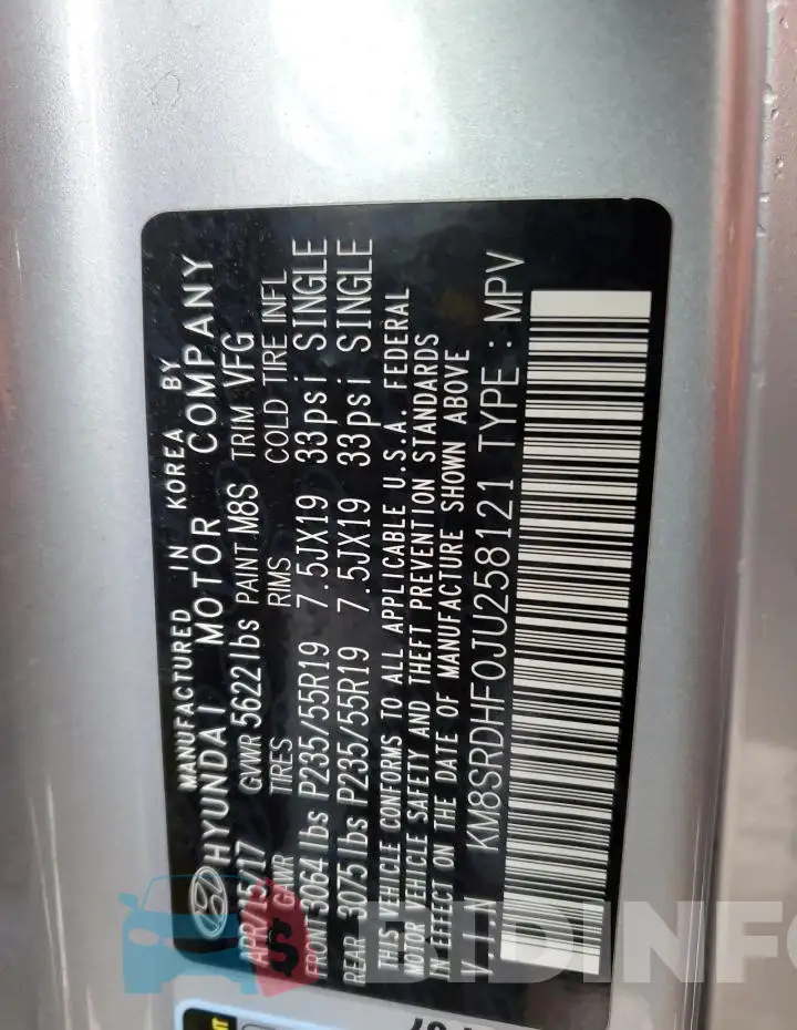 KM8SRDHF0JU258121 Photo# 13
