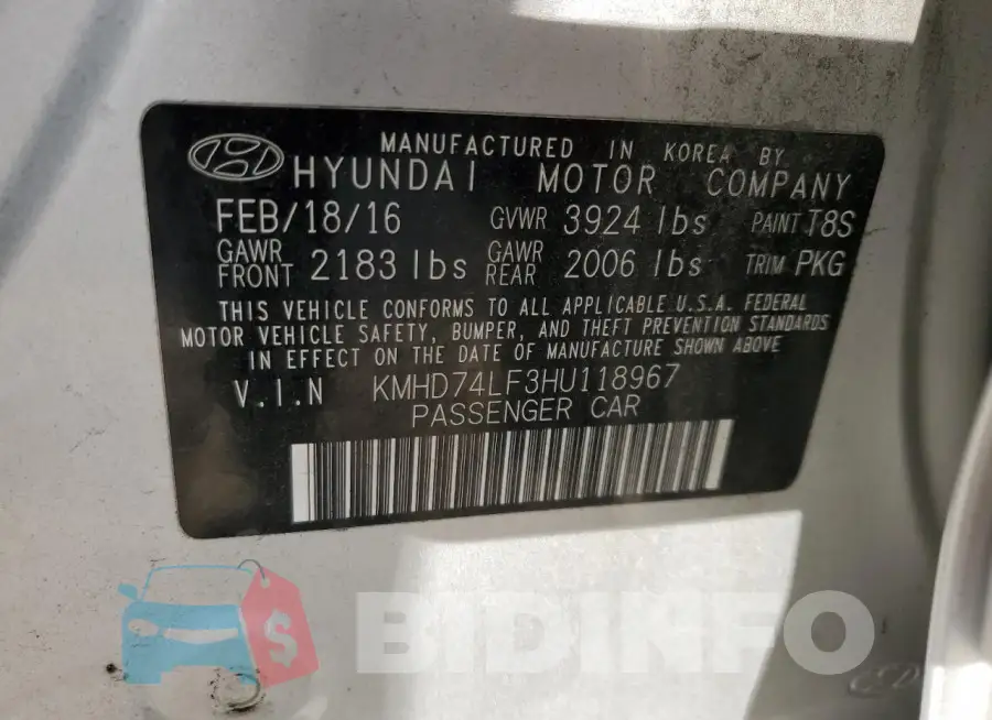 KMHD74LF3HU118967 Photo# 12