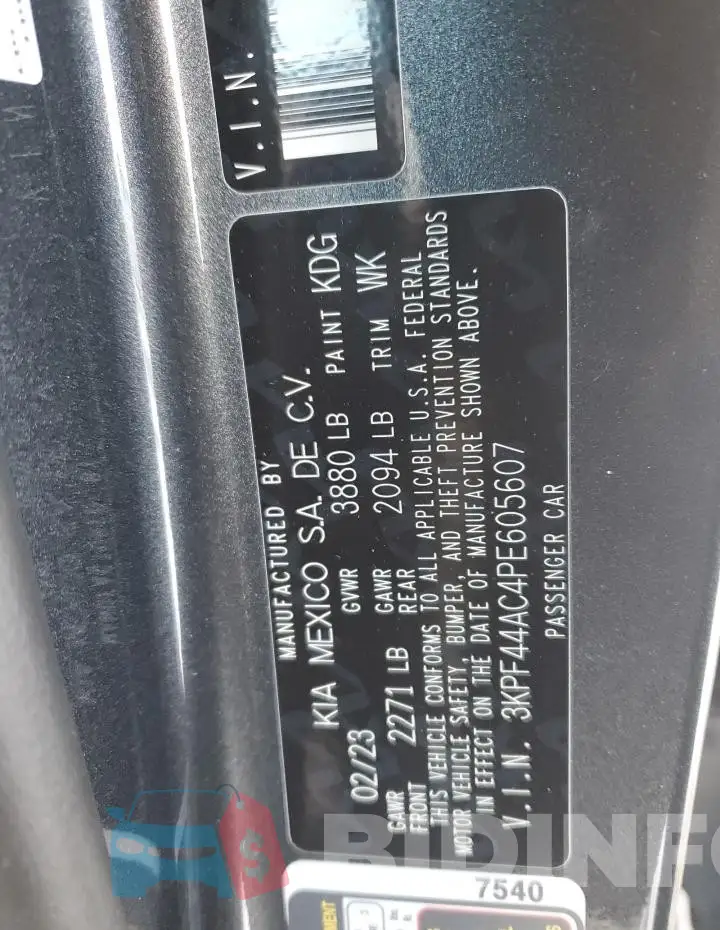 3KPF44AC4PE605607 Photo# 13