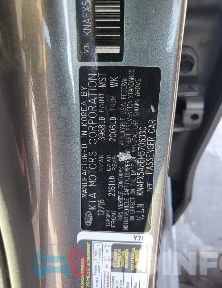 KNAFX5A86H5706330 Photo# 12