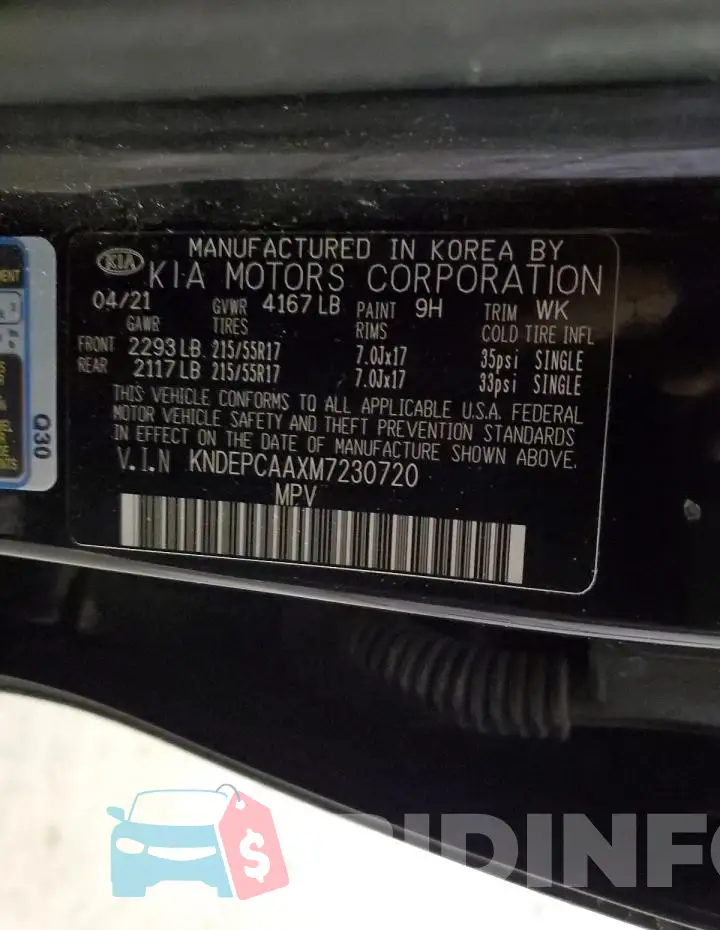 KNDEPCAAXM7230720 Photo# 13