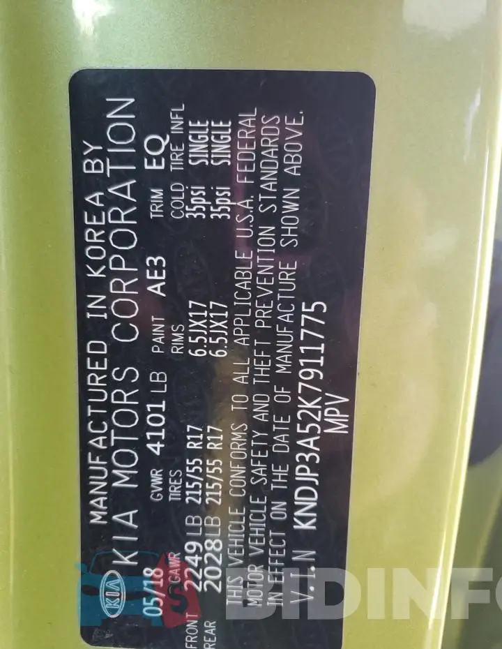 KNDJP3A52K7911775 Photo# 12