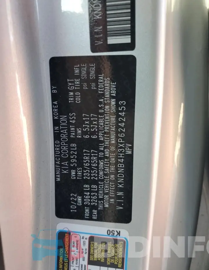 KNDNB4H3XP6242453 Photo# 13