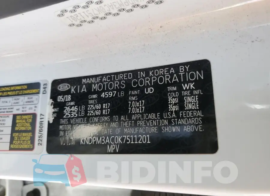 KNDPM3AC0K7511201 Photo# 14