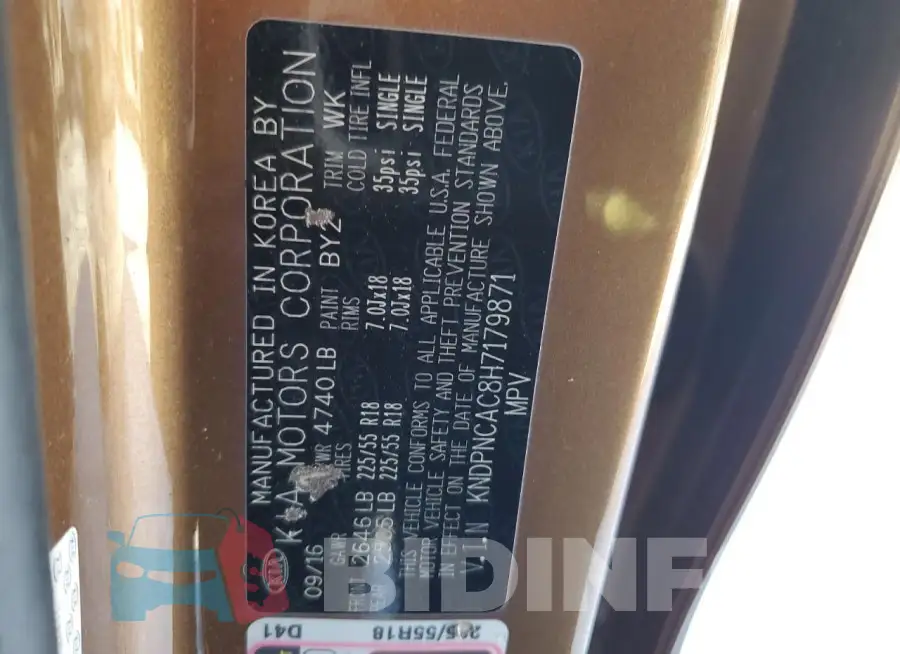 KNDPNCAC8H7179871 Photo# 12
