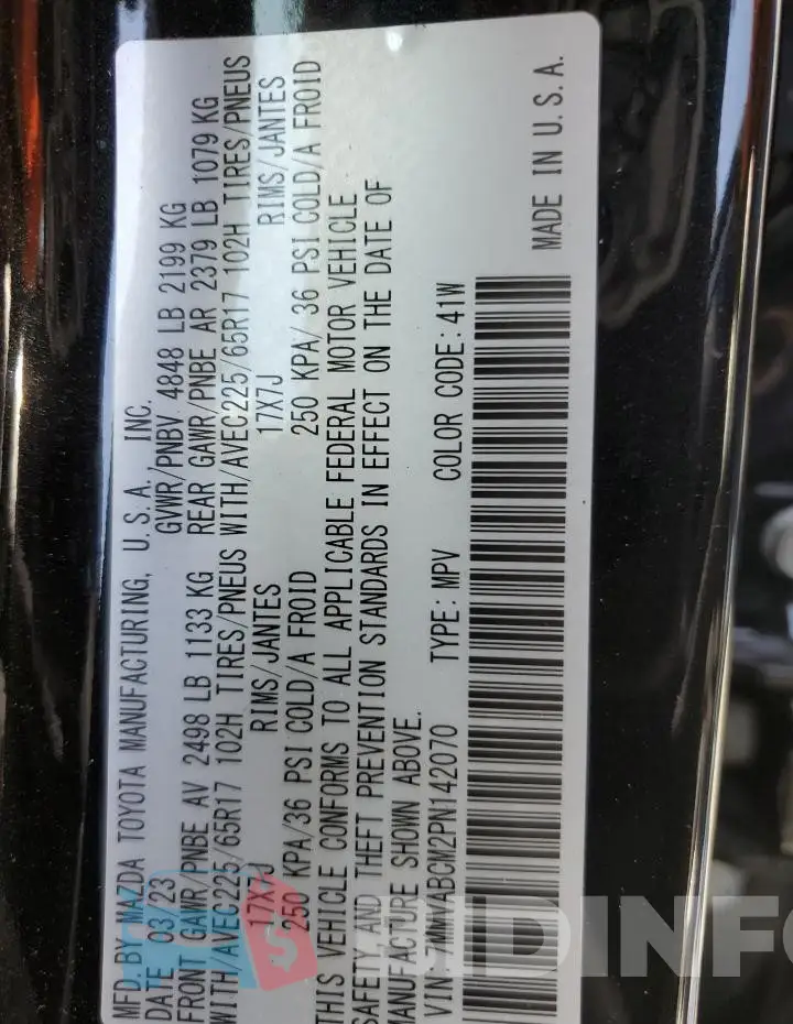 7MMVABCM2PN142070 Photo# 12
