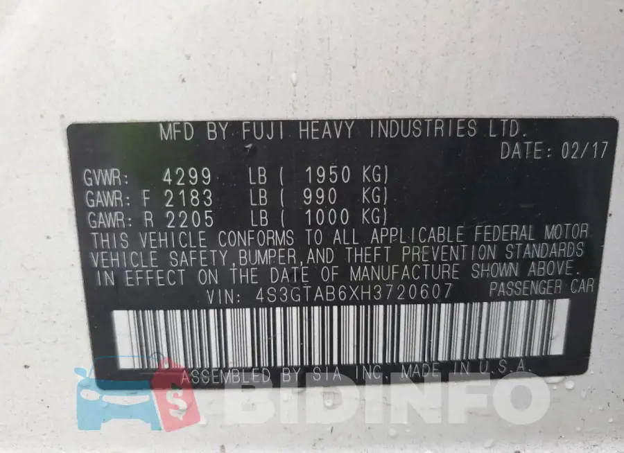 4S3GTAB6XH3720607 Photo# 13
