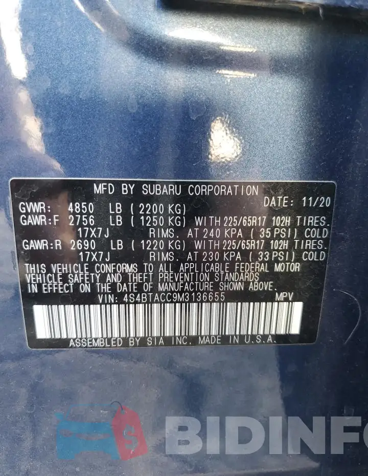 4S4BTACC9M3136655 Photo# 13