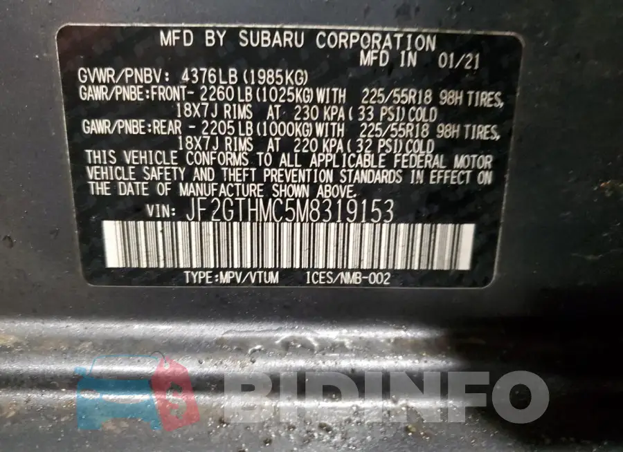 JF2GTHMC5M8319153 Photo# 13