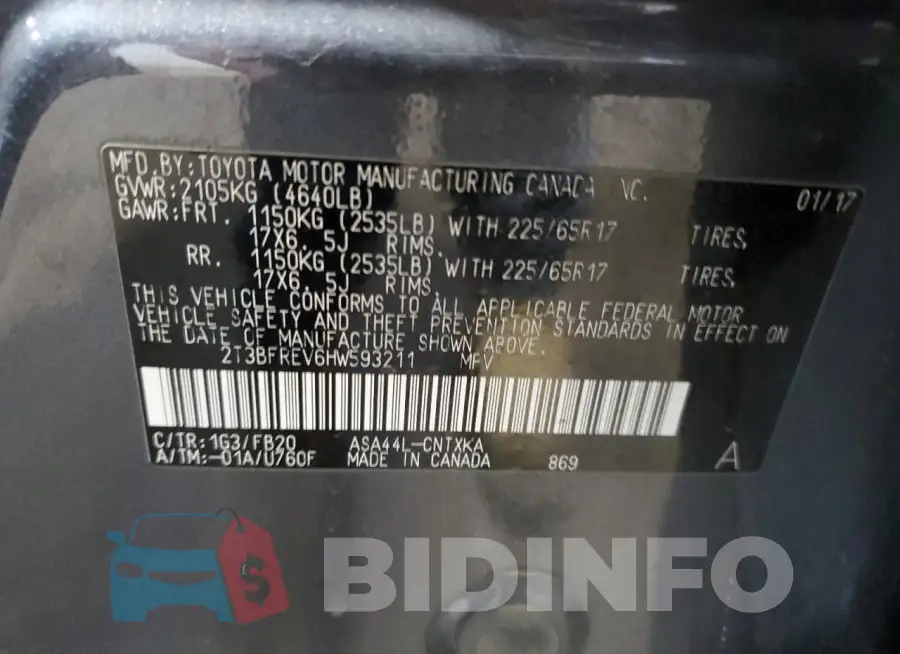 2T3BFREV6HW593211 Photo# 14
