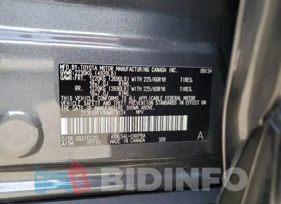 2T3E6RFV9RW079124 Photo# 14