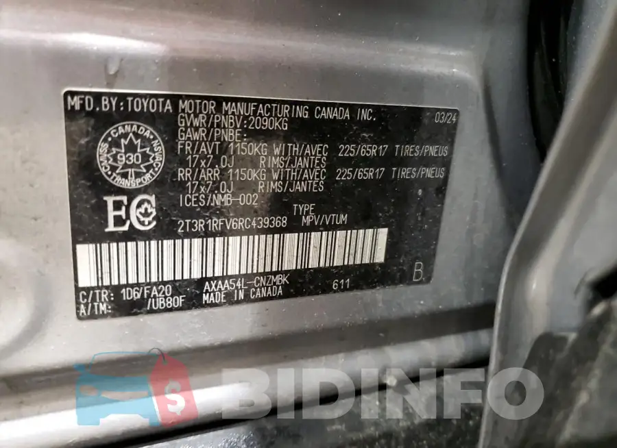 2T3R1RFV6RC439368 Photo# 12