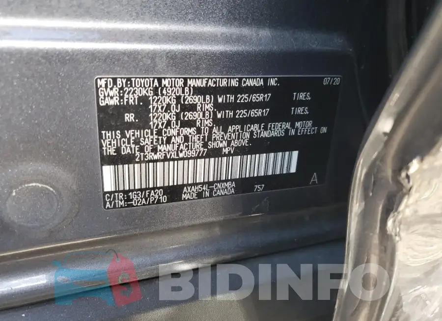 2T3RWRFVXLW099777 Photo# 13