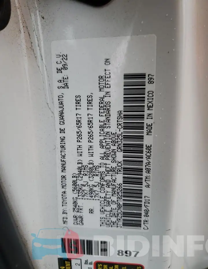 3TYRZ5CN0PT025266 Photo# 12