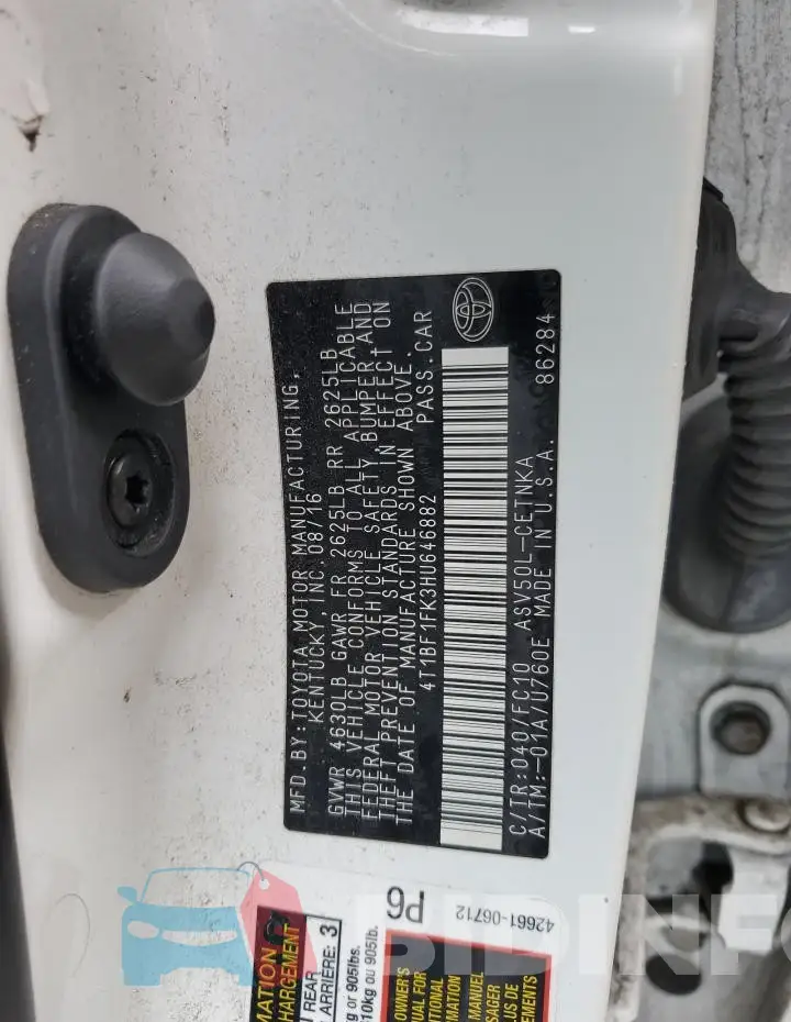 4T1BF1FK3HU646882 Photo# 13