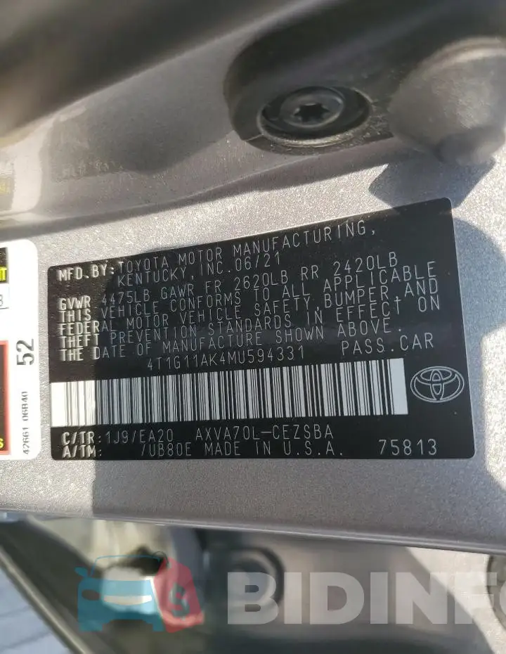 4T1G11AK4MU594331 Photo# 13