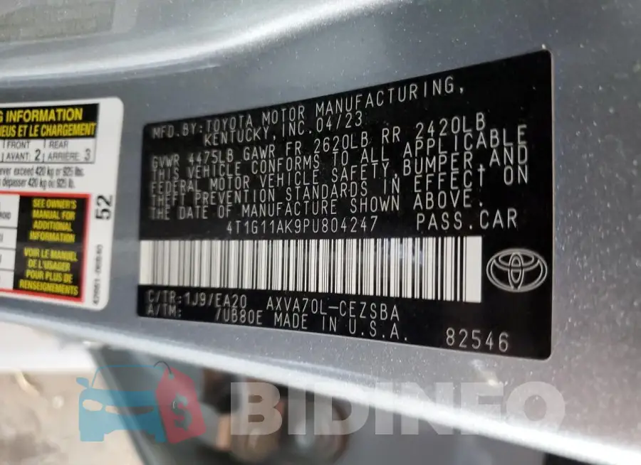 4T1G11AK9PU804247 Photo# 12