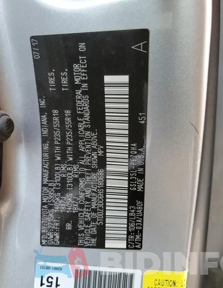 5TDDZ3DC6HS180686 Photo# 13