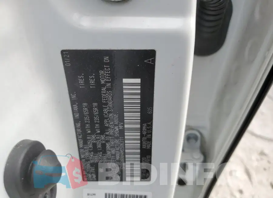 5TDGARAH4MS506311 Photo# 12