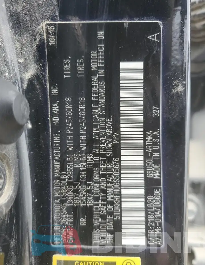 5TDKKRFH0GS505676 Photo# 12