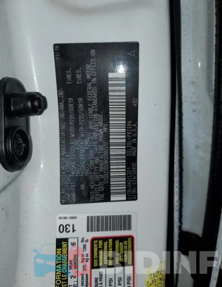 5TDXZ3DC8KS986517 Photo# 14