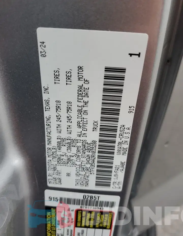 5TFKB5AA2RX035280 Photo# 12