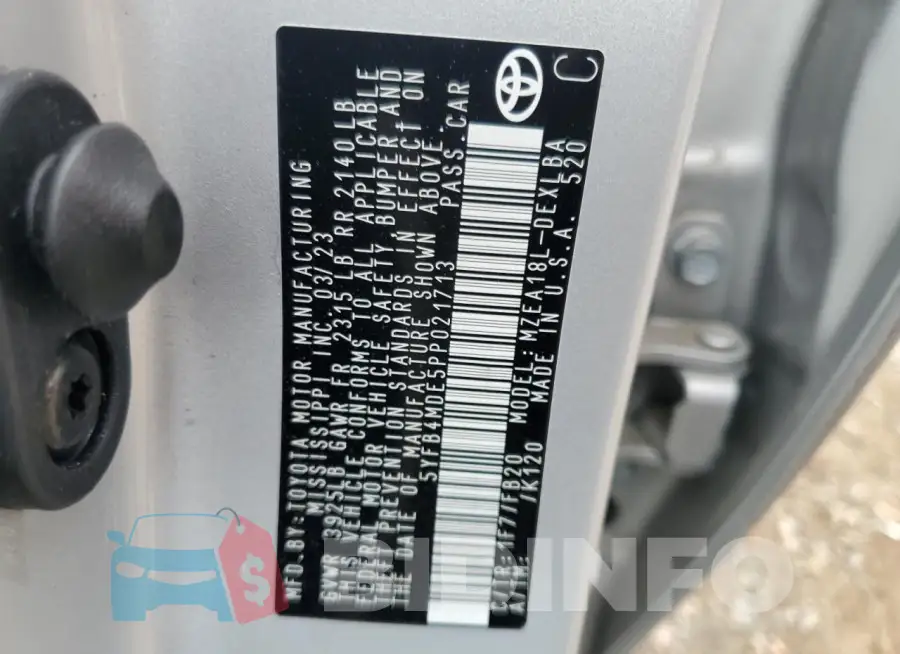 5YFB4MDE5PP021713 Photo# 13