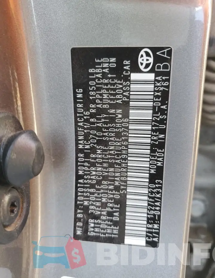 5YFBURHE9HP613706 Photo# 12