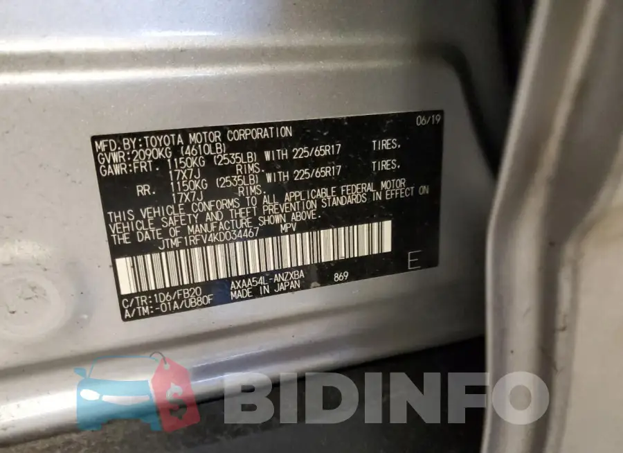 JTMF1RFV4KD034467 Photo# 13