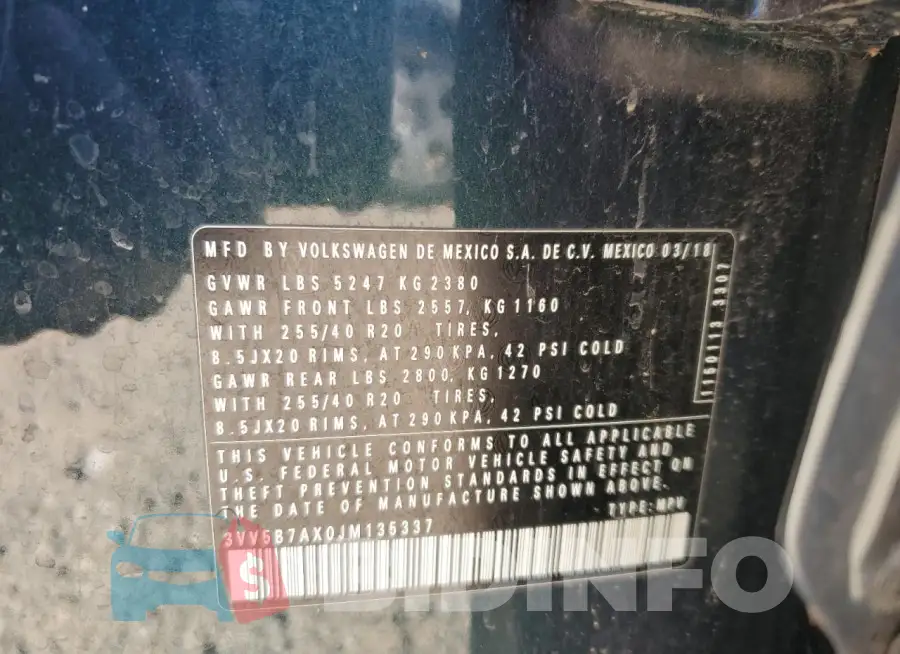 3VV5B7AX0JM135337 Photo# 12