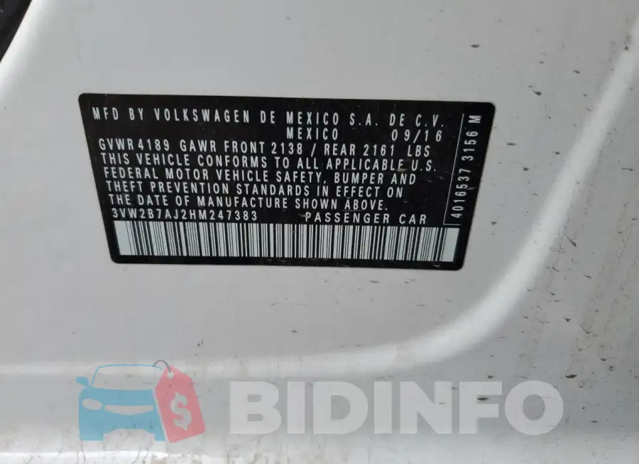 3VW2B7AJ2HM247383 Photo# 12