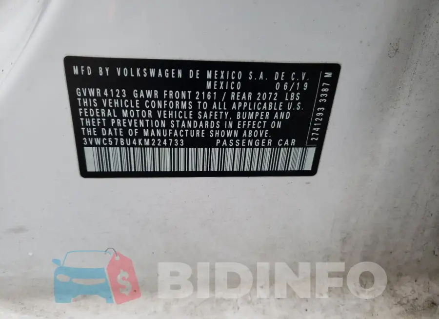 3VWC57BU4KM224733 Photo# 12