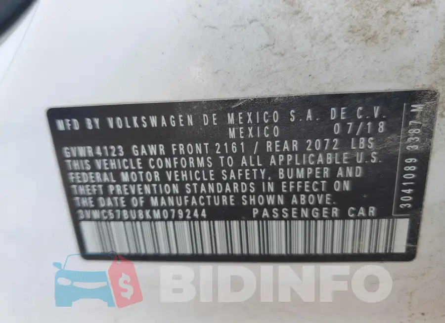 3VWC57BU8KM079244 Photo# 14