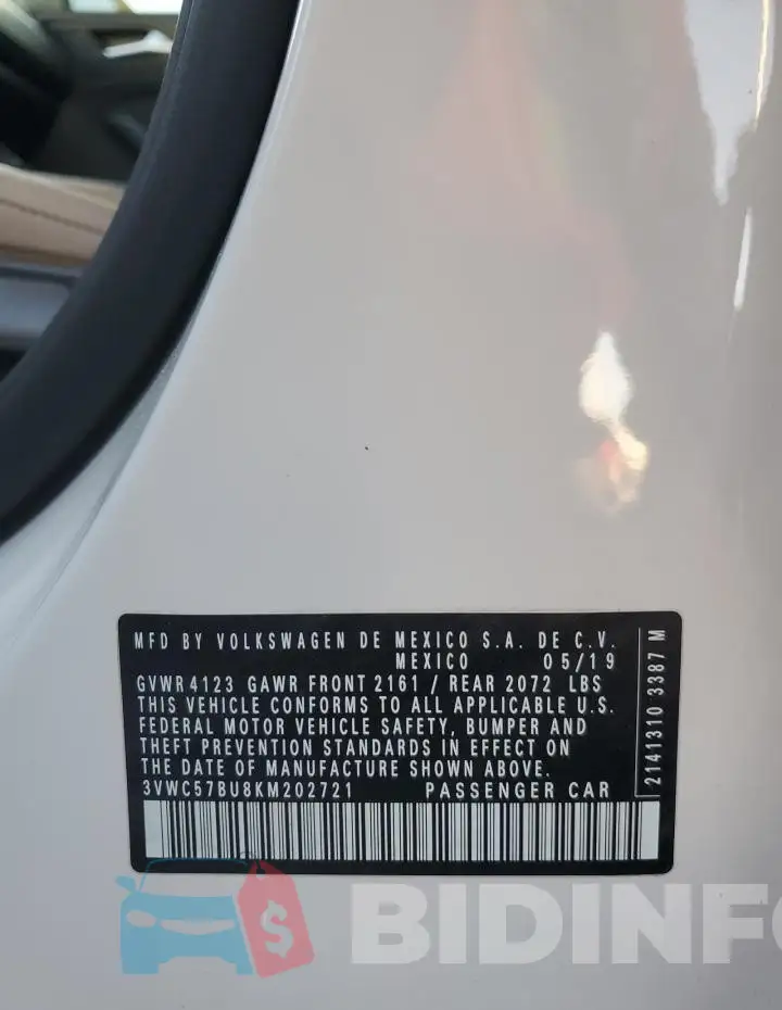 3VWC57BU8KM202721 Photo# 12