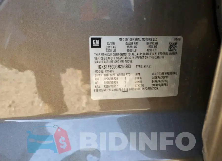 1GKS1FEC9GR255283 Photo# 13