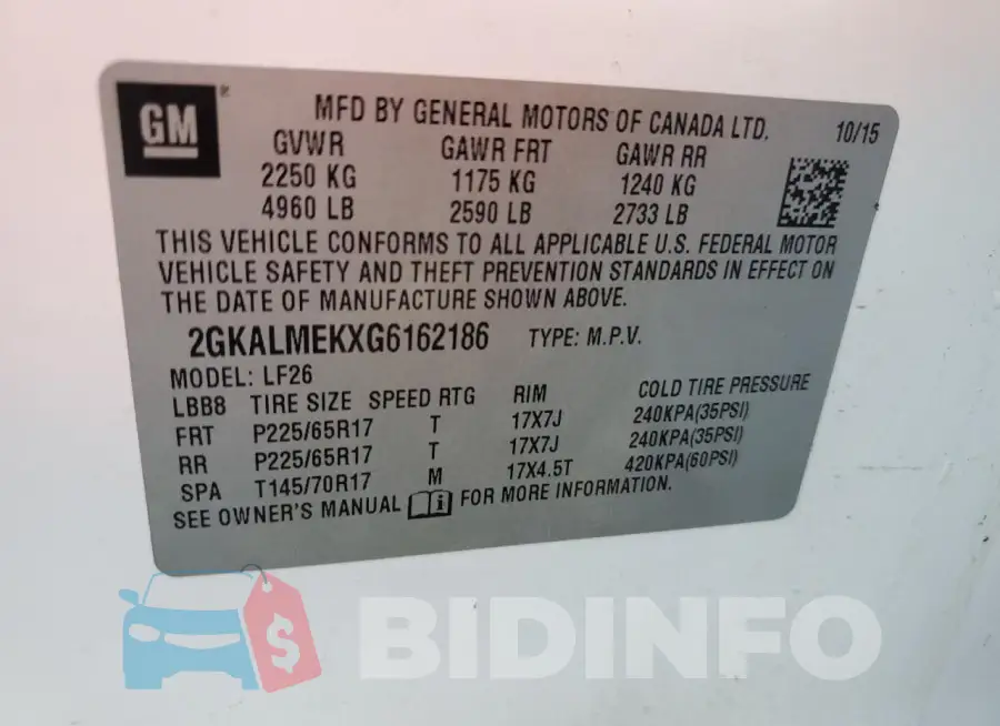 2GKALMEKXG6162186 Photo# 13