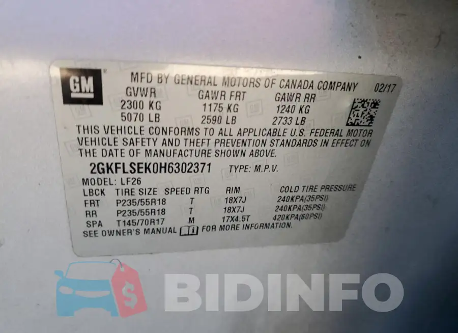 2GKFLSEK0H6302371 Photo# 13