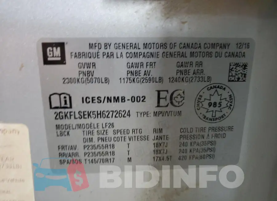 2GKFLSEK5H6272624 Photo# 14