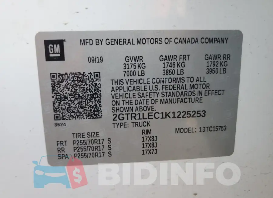 2GTR1LEC1K1225253 Photo# 12