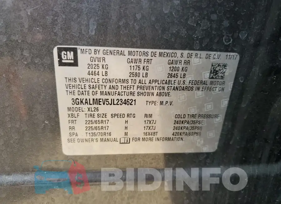 3GKALMEV5JL234621 Photo# 13