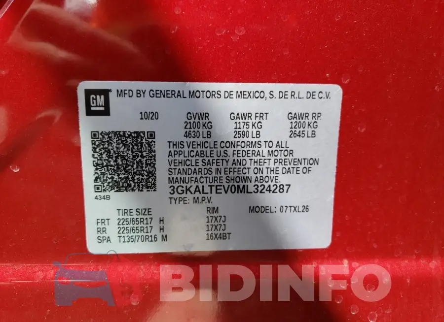 3GKALTEV0ML324287 Photo# 12