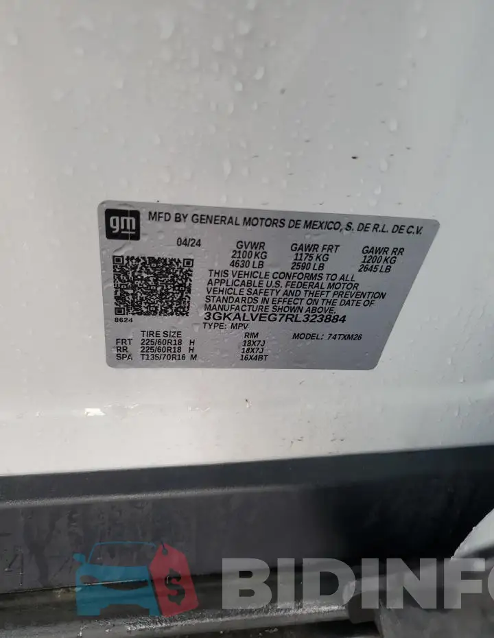 3GKALVEG7RL323884 Photo# 13